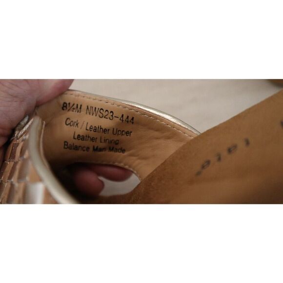 David Tate NWS23-444 Women's Sz 8.5M Cork/Platinum Nappa Moderno Sandals - Picture 9 of 12